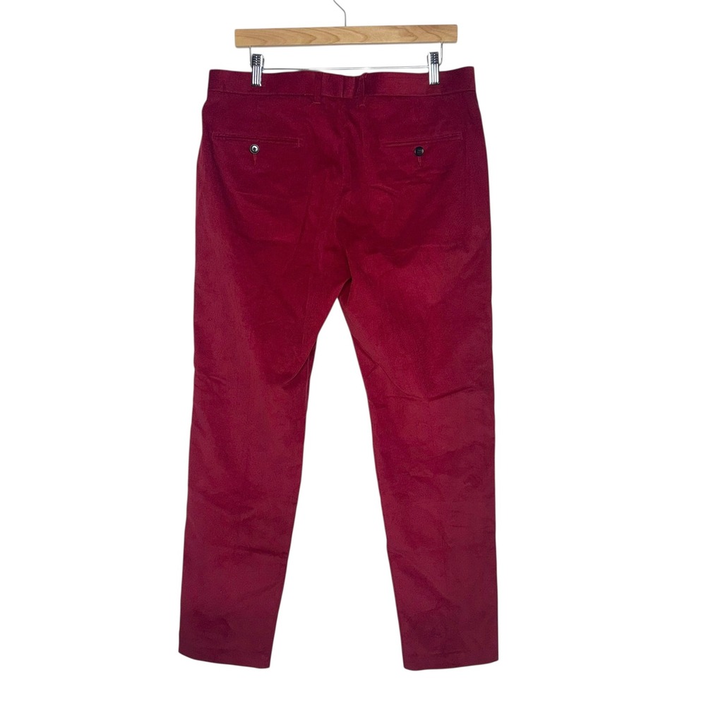J Crew Ludlow Fine Wale Stretch Corduroy Pants Red Mens W33 L32 Slim Fit Chino - Picture 3 of 9